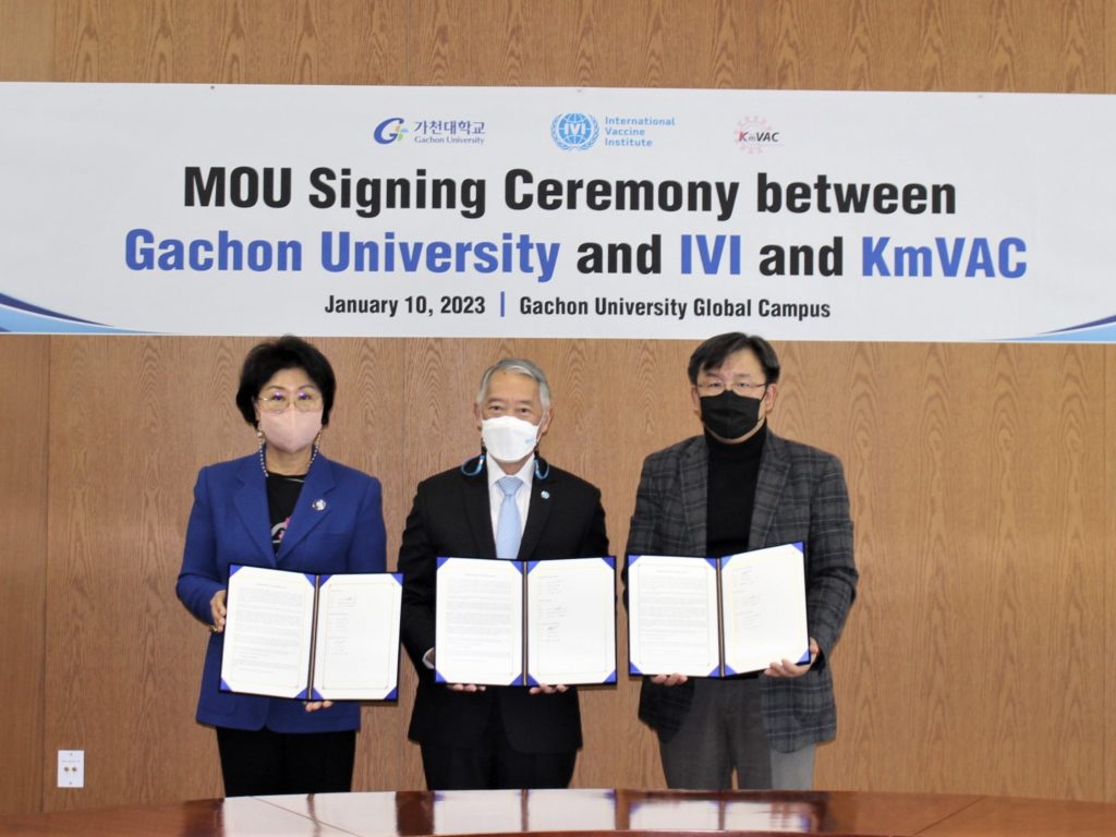 Gachon University, Korea mRNA Vaccine Initiative, IVI exchange MOU for joint vaccine R&D and mutual cooperation