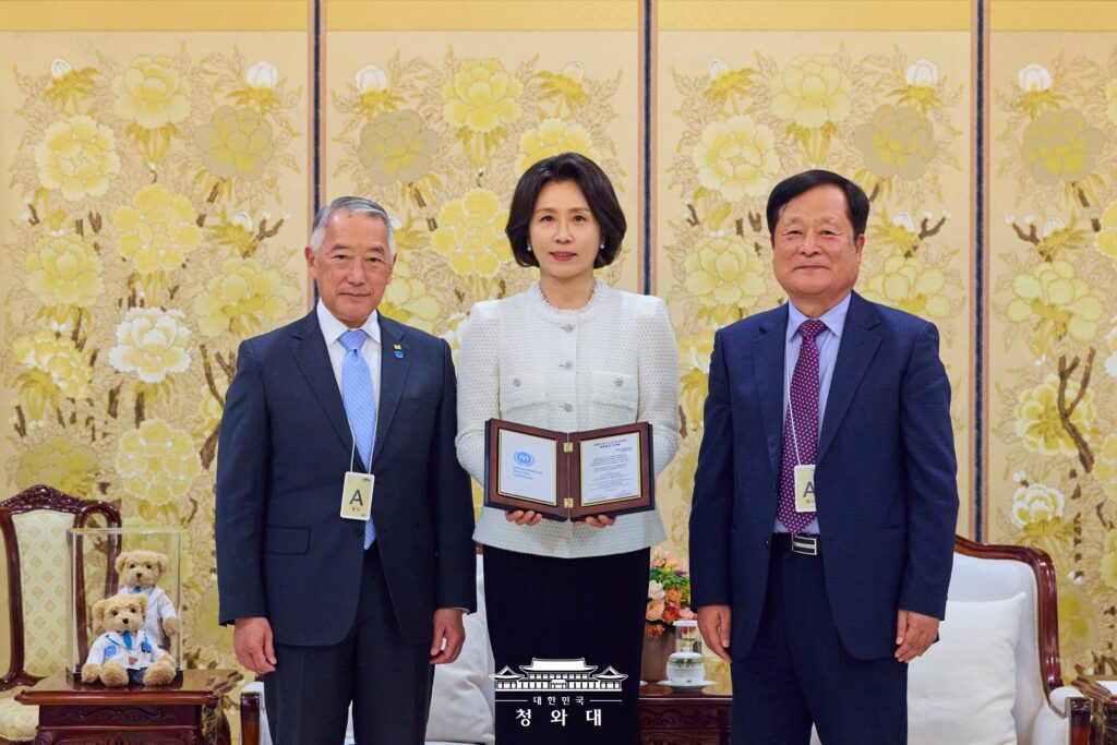 대통령 영부인 김혜경 여사, 국제백신연구소(IVI) 제롬 김 사무총장 접견